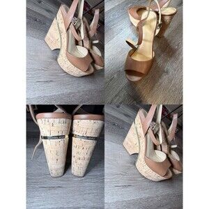 Michael Kors Abbott Platform Sandals leather Upper Rubber Outsole 6 M